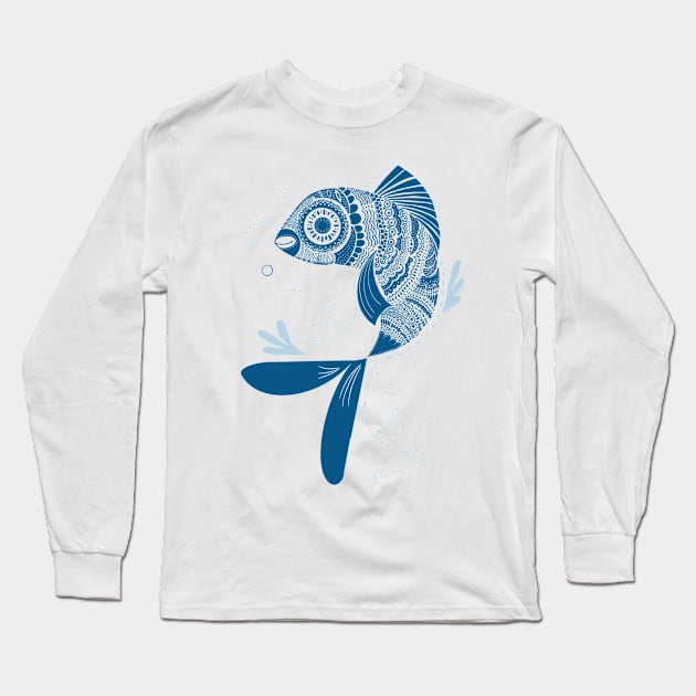 Fish Long Sleeve T-Shirt by BeanstalkPrints